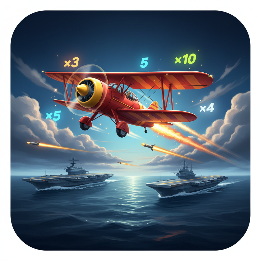 Aviamasters gameplay showing plane flying from carrier